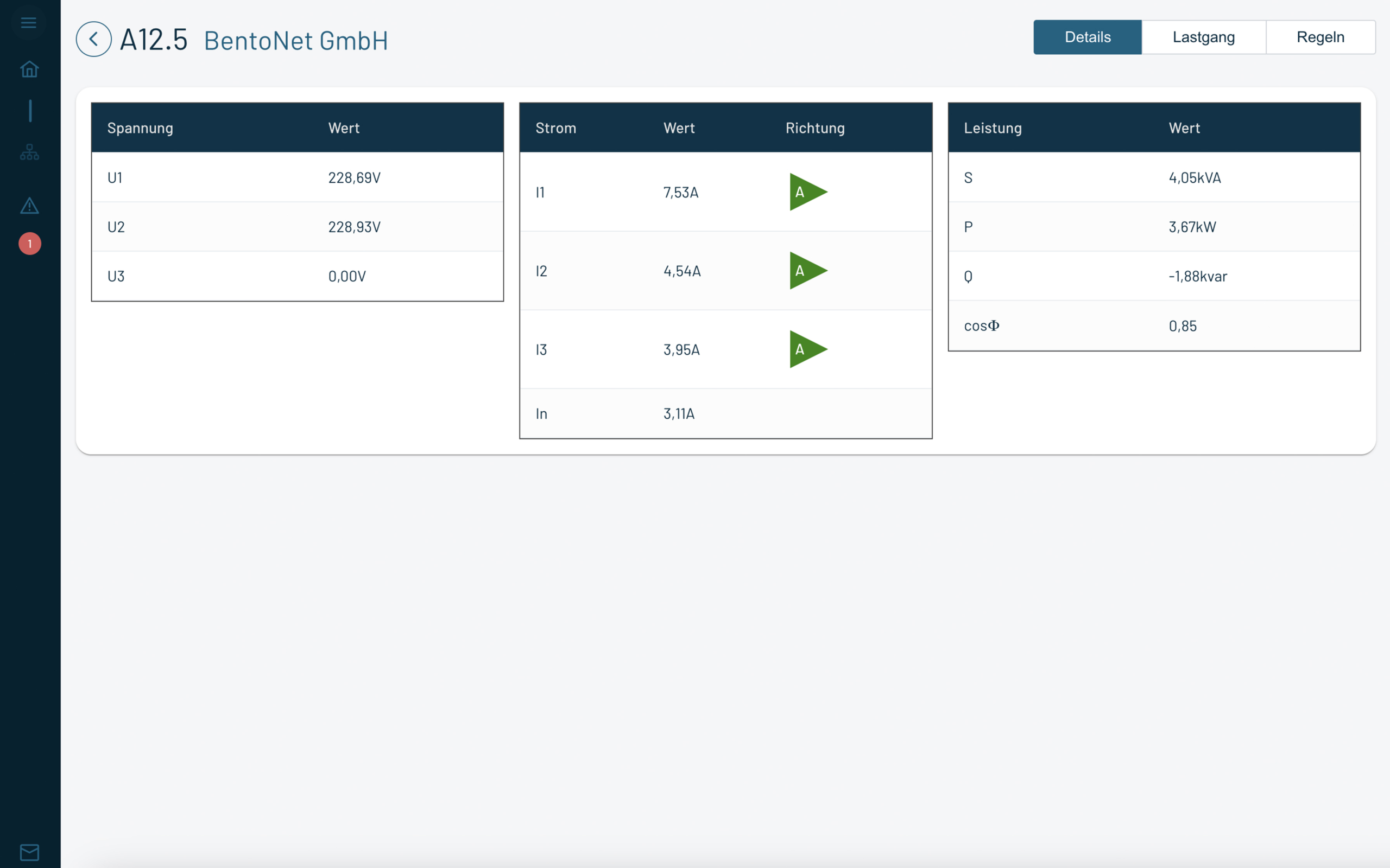 LoadFlow2.0-App-BentoNet-Vorschau-Bildschirm