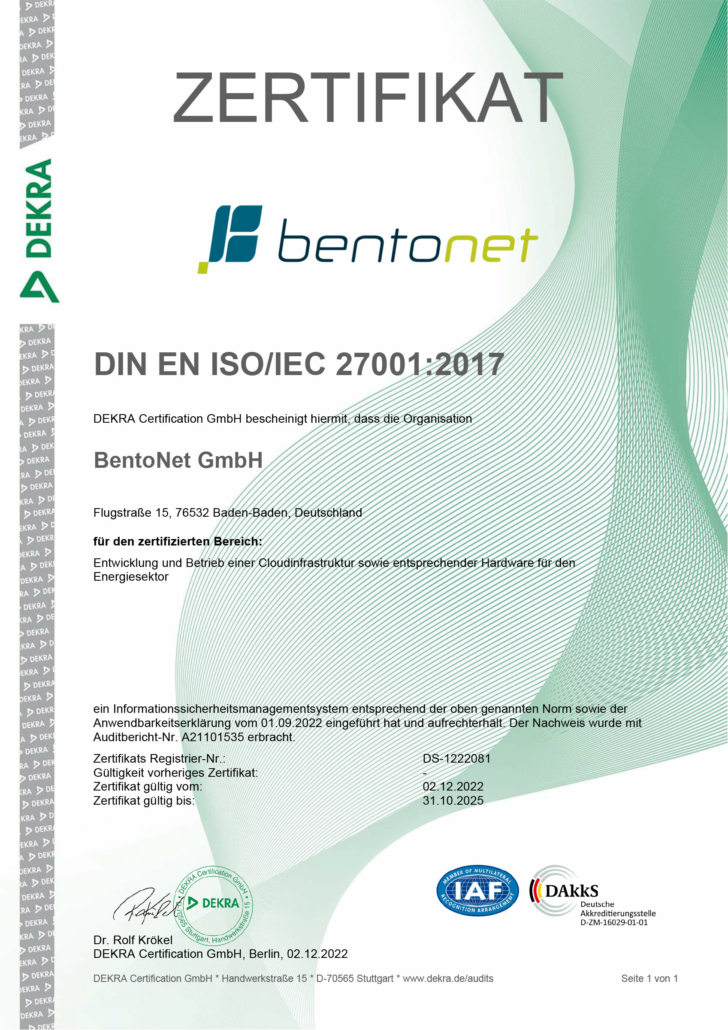 ZERTIFIKAT DIN EN ISO/IEC 27001:2017